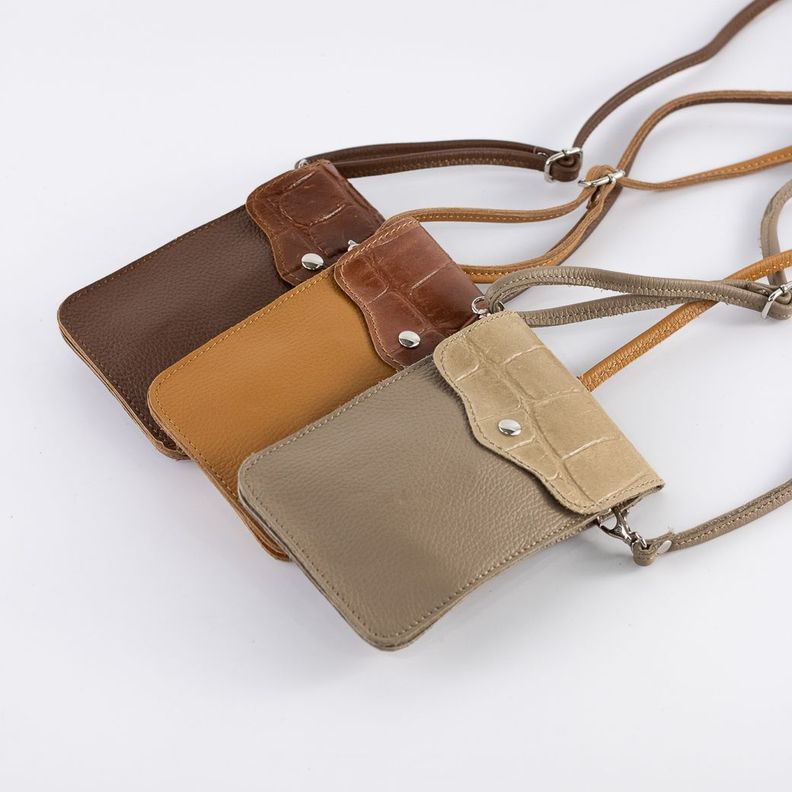 Portacelular Cuero Coco Mujer Taupe Mailea-5
