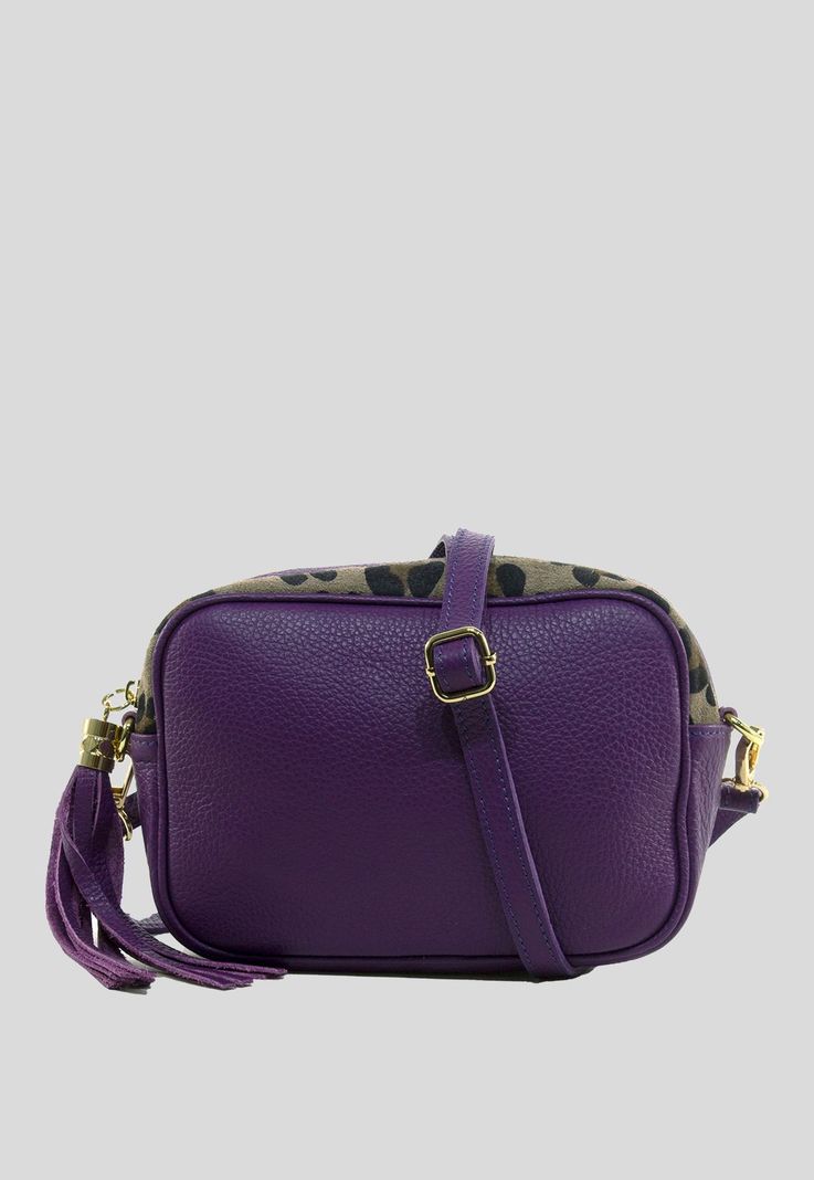 Cartera cuero cierre leo Morado-0