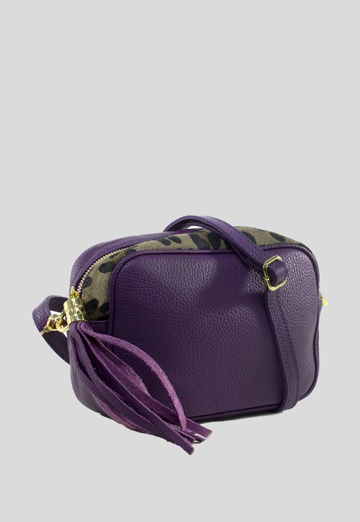 Cartera cuero cierre leo Morado-1
