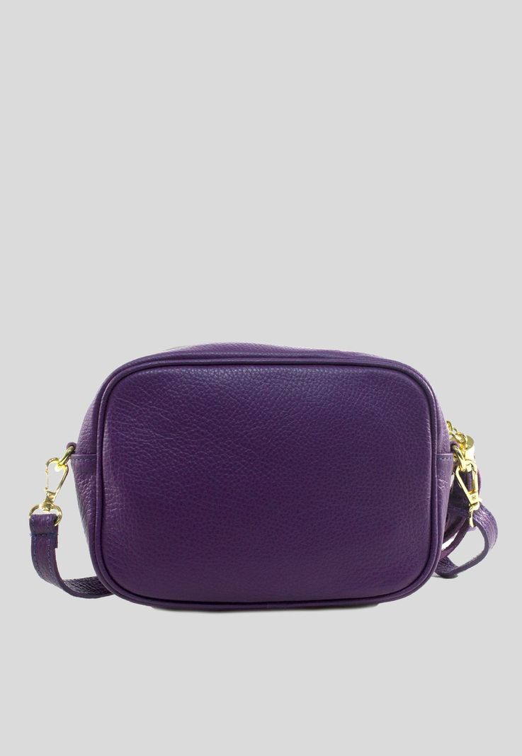 Cartera cuero cierre leo Morado-2