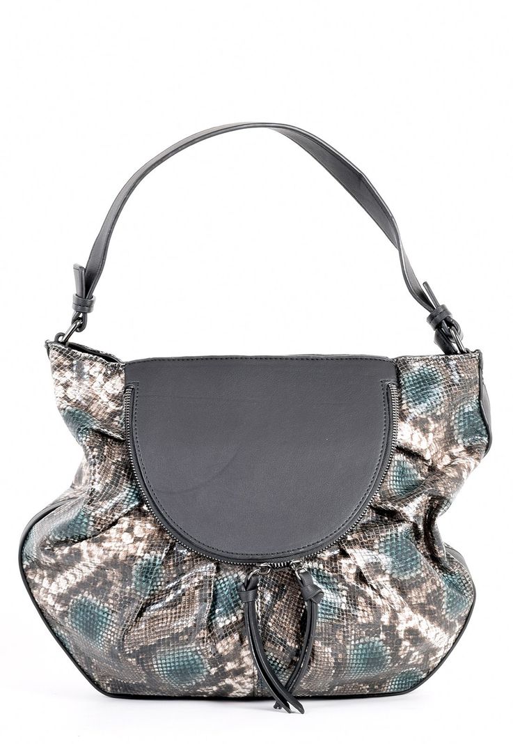 Cartera Animal Print Disco 2 Cierres Negro-0