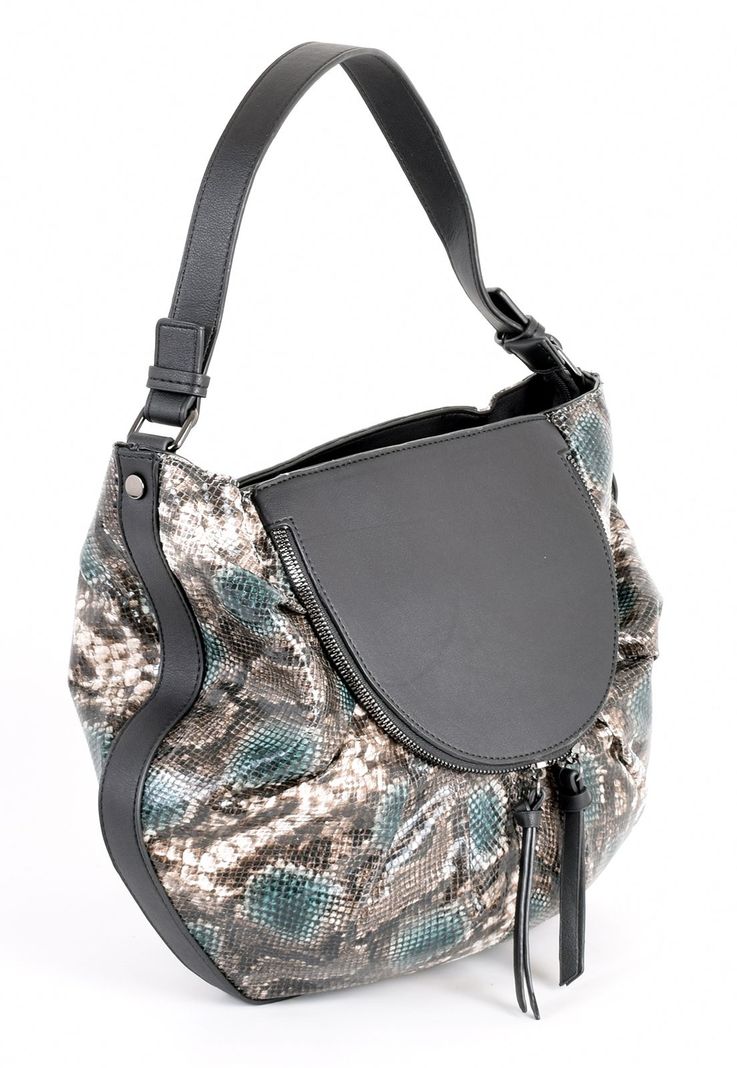Cartera Animal Print Disco 2 Cierres Negro-1