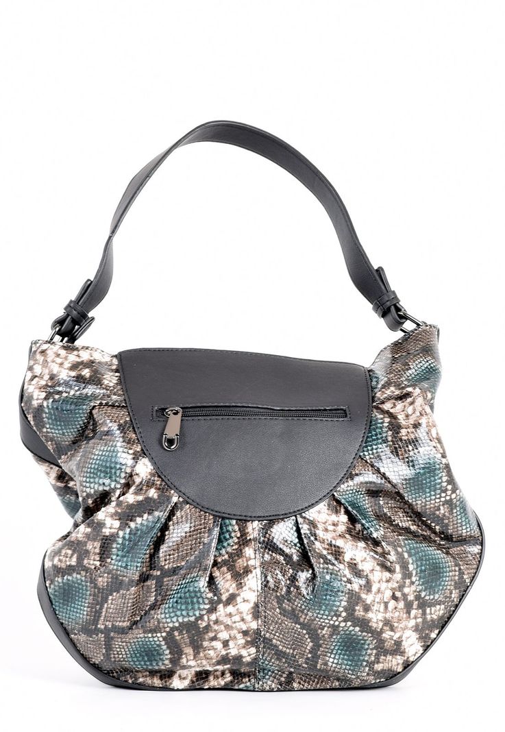 Cartera Animal Print Disco 2 Cierres Negro-2