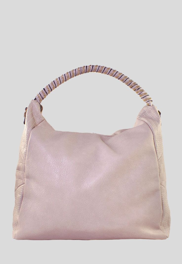 Cartera Con Manilla Cadena Beige-0