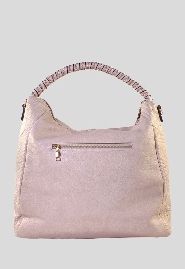 Cartera Con Manilla Cadena Beige-2