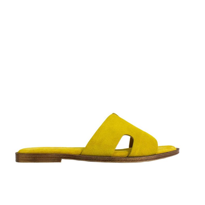 Sandalia reno plana acolchada Amarillo