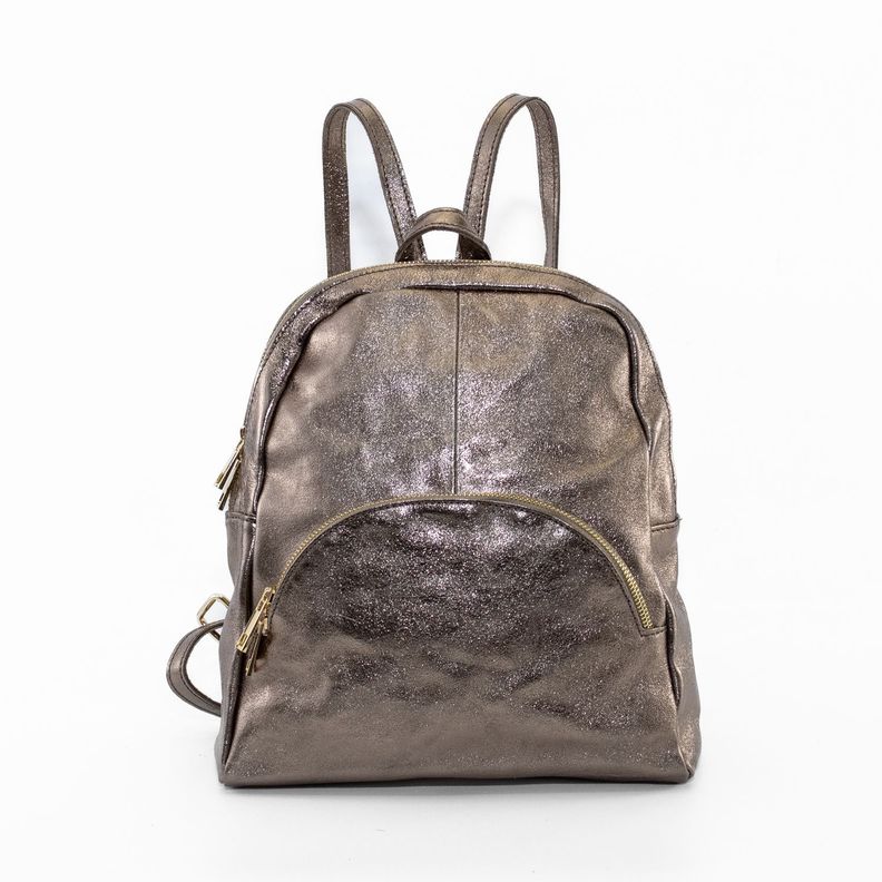 Mochila Cuero Metálica Bronce-0