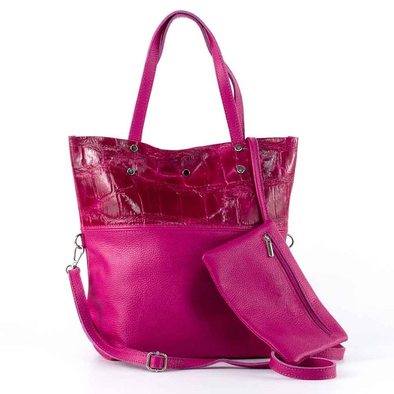 Cartera de Cuero Coco Broche 743 Mujer Fucsia Mailea-3