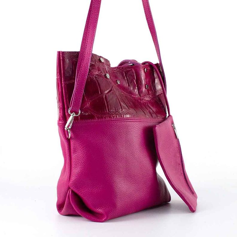 Cartera de Cuero Coco Broche 743 Mujer Fucsia Mailea-4