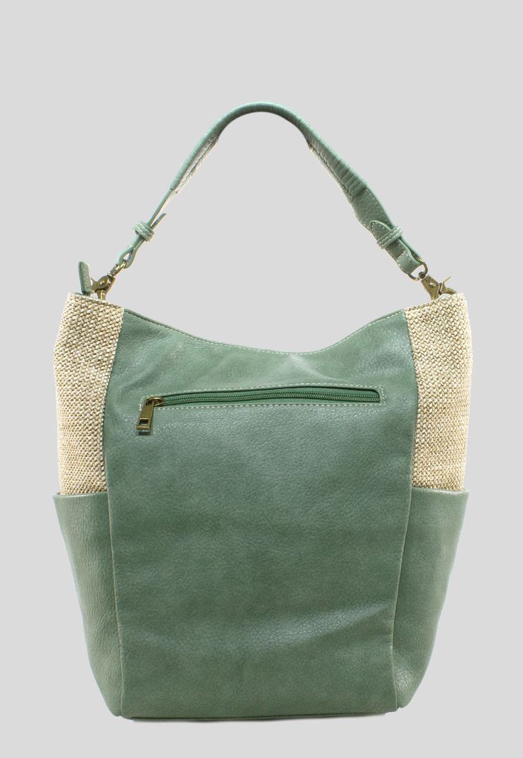 Cartera Rafia Base Remaches Verde-2