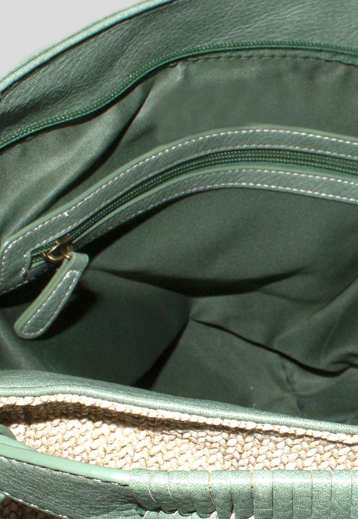 Cartera Rafia Base Remaches Verde-3