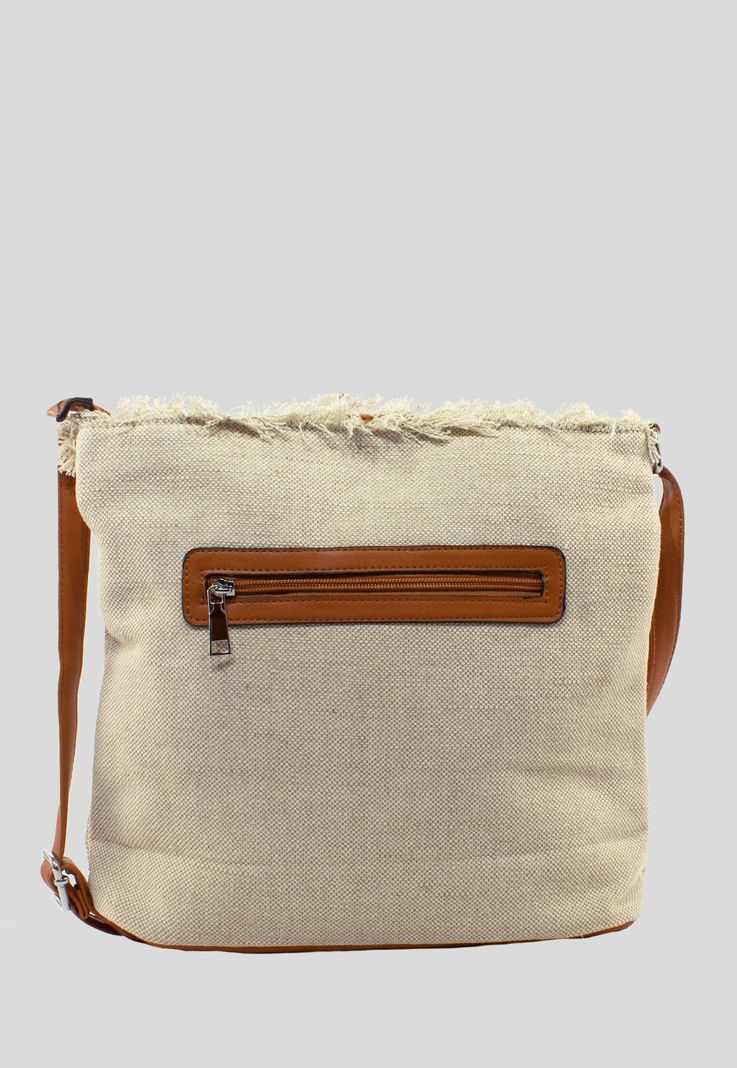 Bandolera Lona 2 Cierres Beige-2