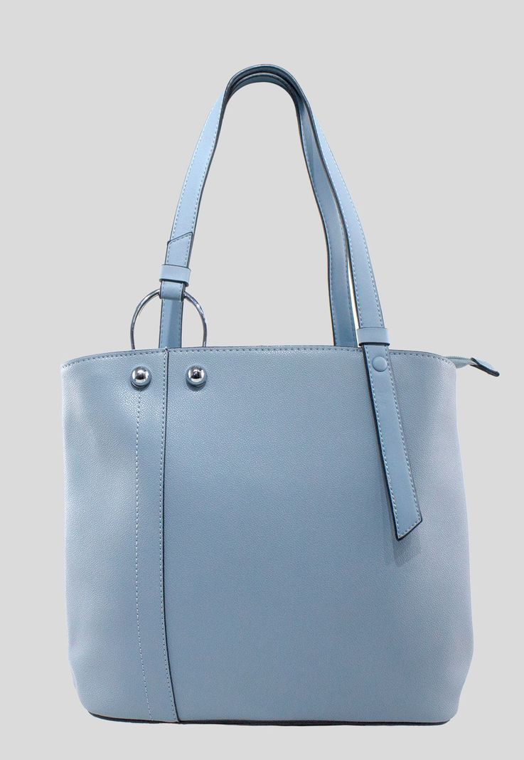 Cartera Correa Y Argolla Celeste-0