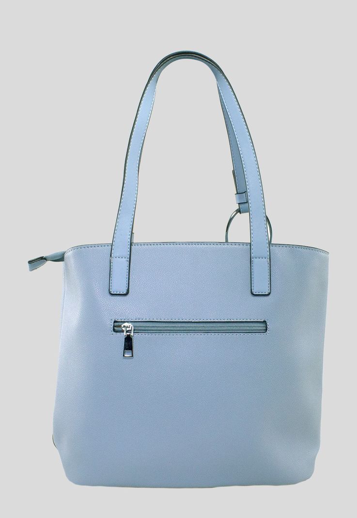 Cartera Correa Y Argolla Celeste-2