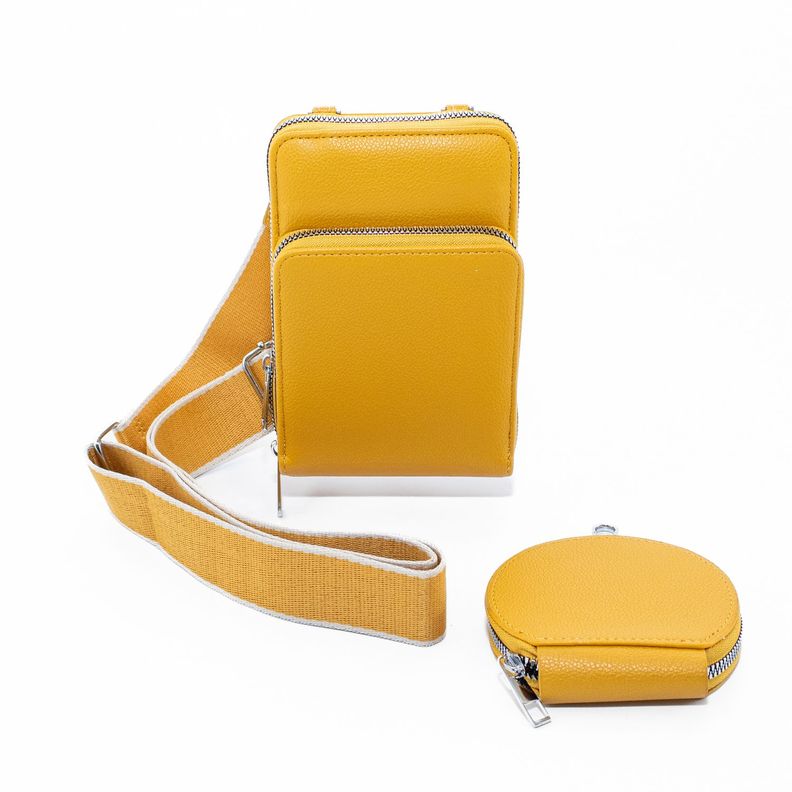 Portacelular con Monedero Amarillo-0