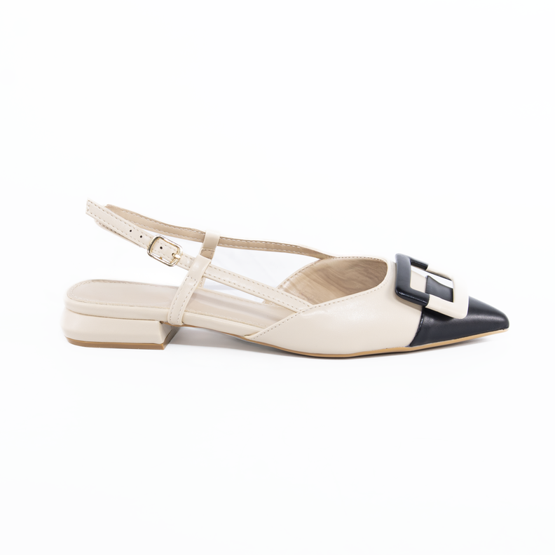 Stiletto abierto heb. Bicolor Negro