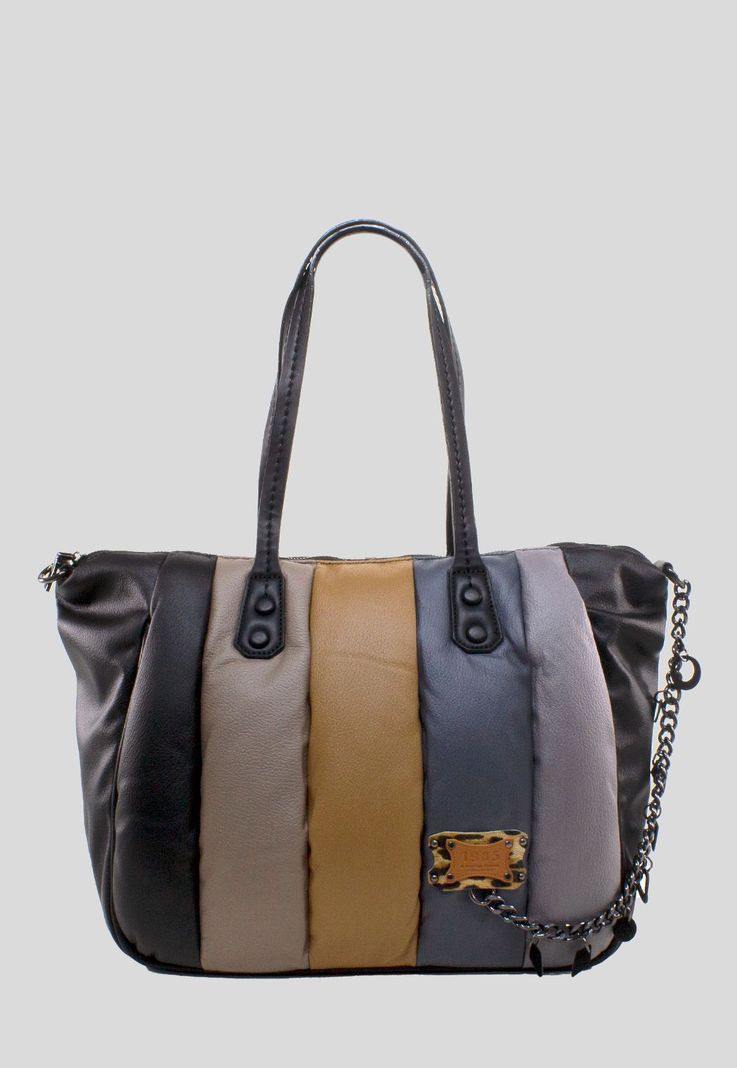 Cartera Grande Franjas Negro-0