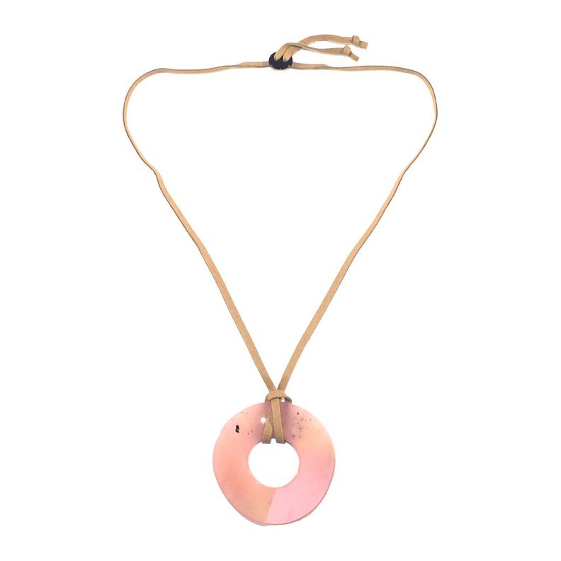 Collar Circulo Acrilico Rosado