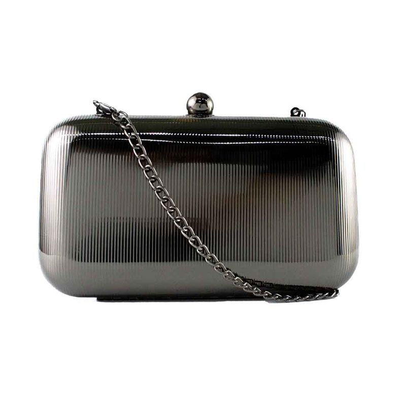 Cartera Metalizada de Noche Rigida 867 Mujer Negro Mailea