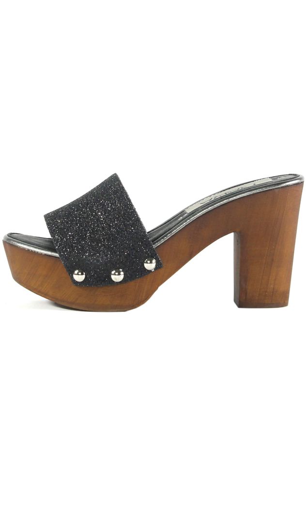 Zueco Faja Glitter Negro-0