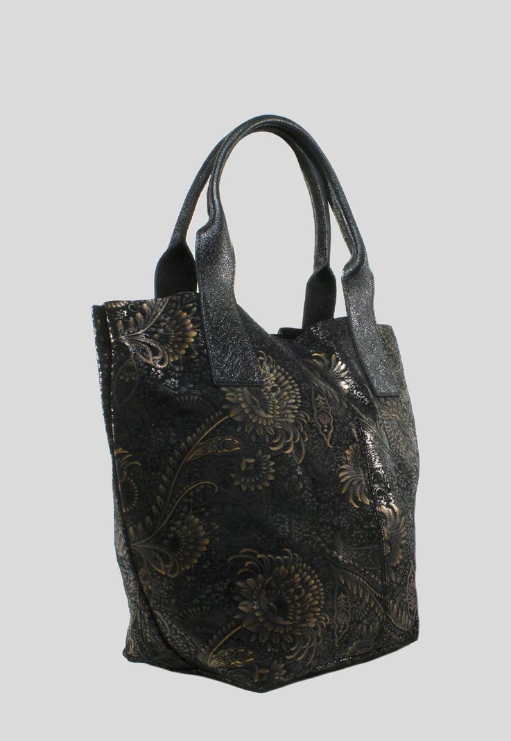 Cartera cuero saca flor Negro-1