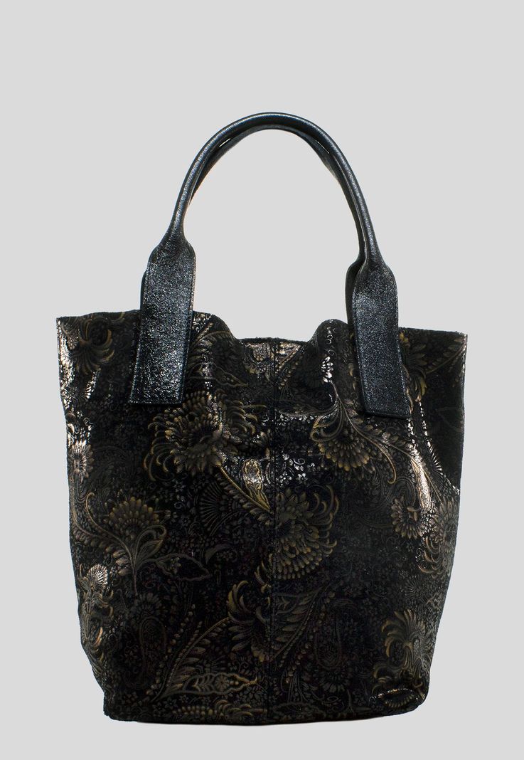Cartera cuero saca flor Negro-2