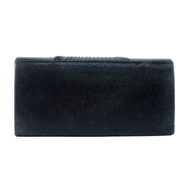 Cartera Textil de Noche Drapeado 358 Mujer Negro Mailea-2