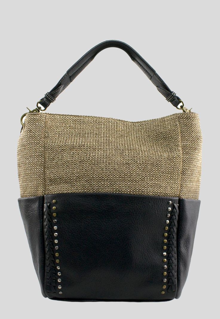 Cartera Rafia Base Remaches Negro-0