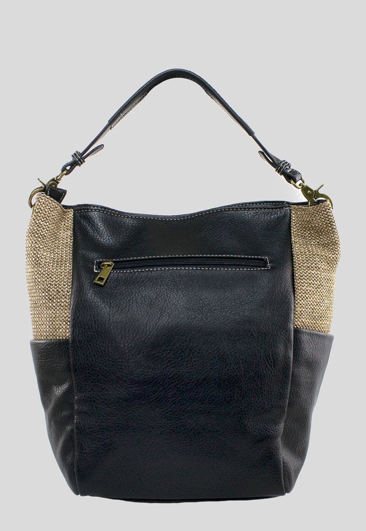 Cartera Rafia Base Remaches Negro-2