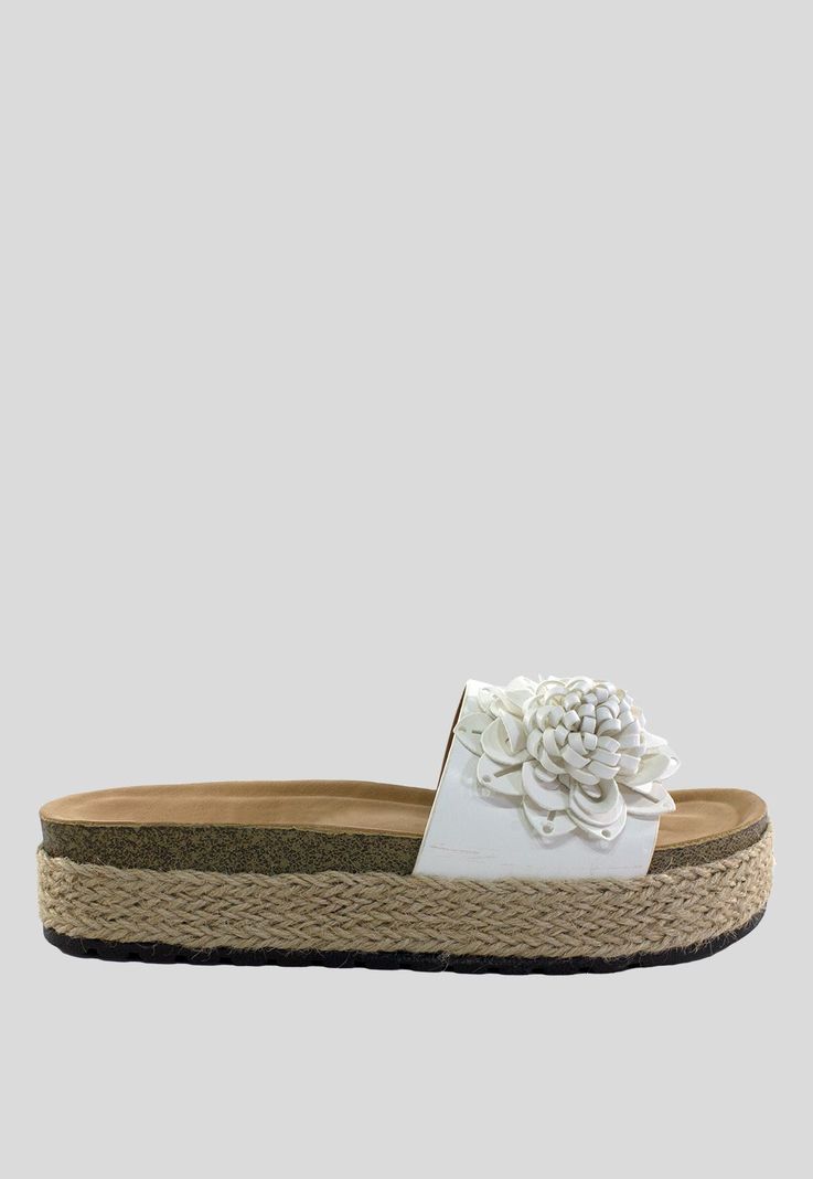 Sandalia Baja 1 Flor Blanco-1