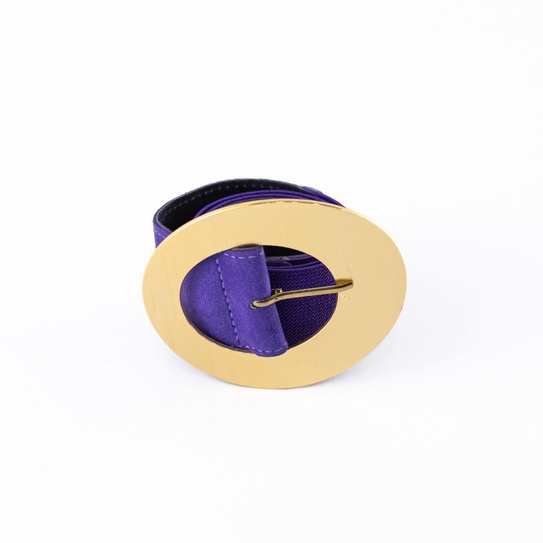 Cinturón Elastico Gamuza Hebilla Metal Mujer Morado Mailea-0