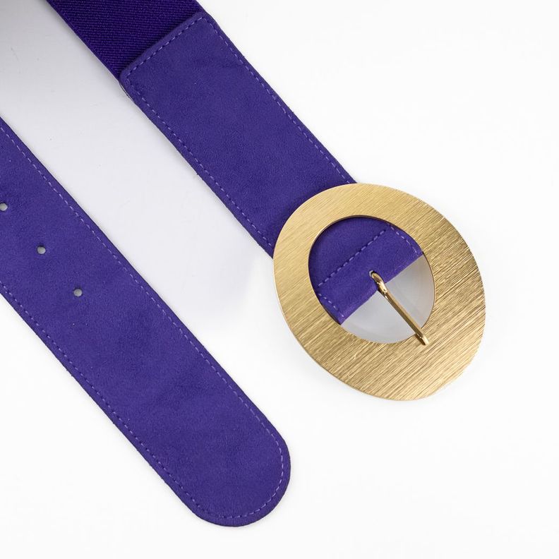 Cinturón Elastico Gamuza Hebilla Metal Mujer Morado Mailea-2