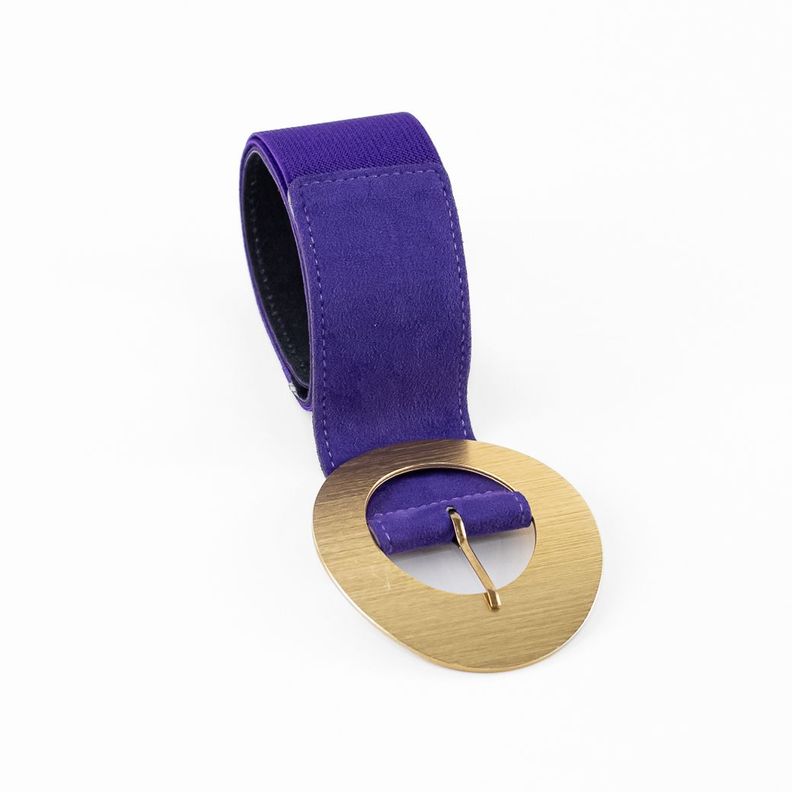 Cinturón Elastico Gamuza Hebilla Metal Mujer Morado Mailea-3