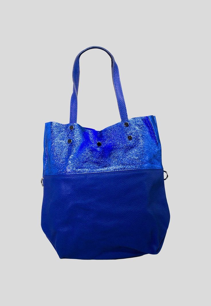 Cartera cuero franja brillo Azul-0