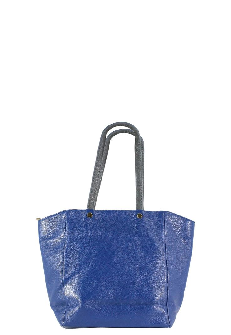 Cartera Cuero Esquinas Oblicuas Azul-7