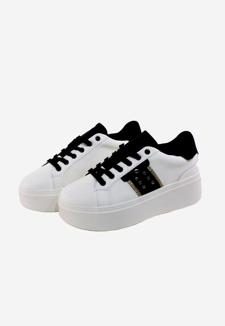 Zapatilla tachas laterales Blanco-1