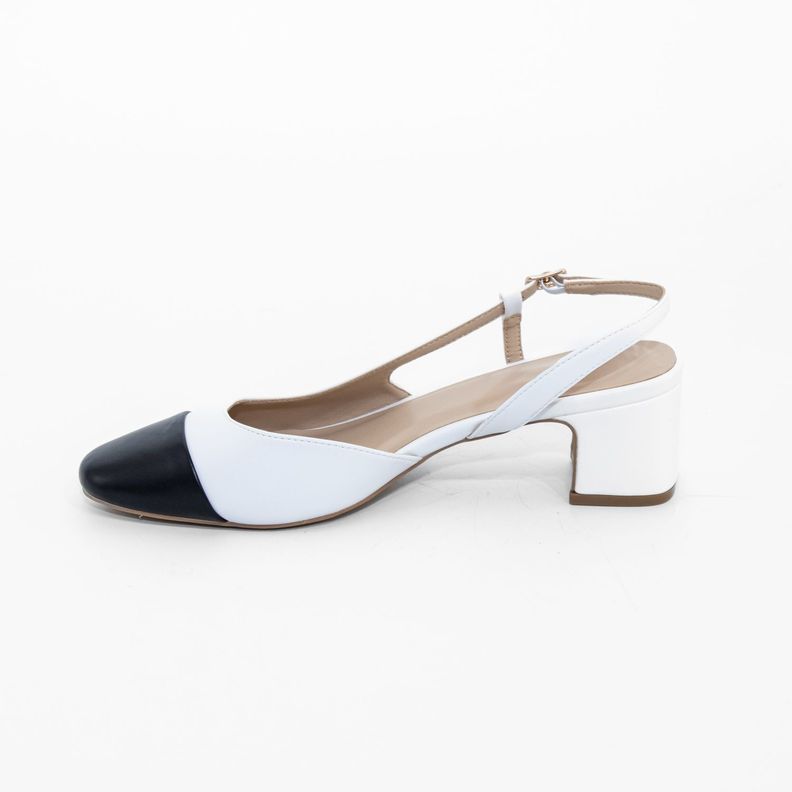 Stiletto Abierto Taco Cuadrado Blanco Mailea-2