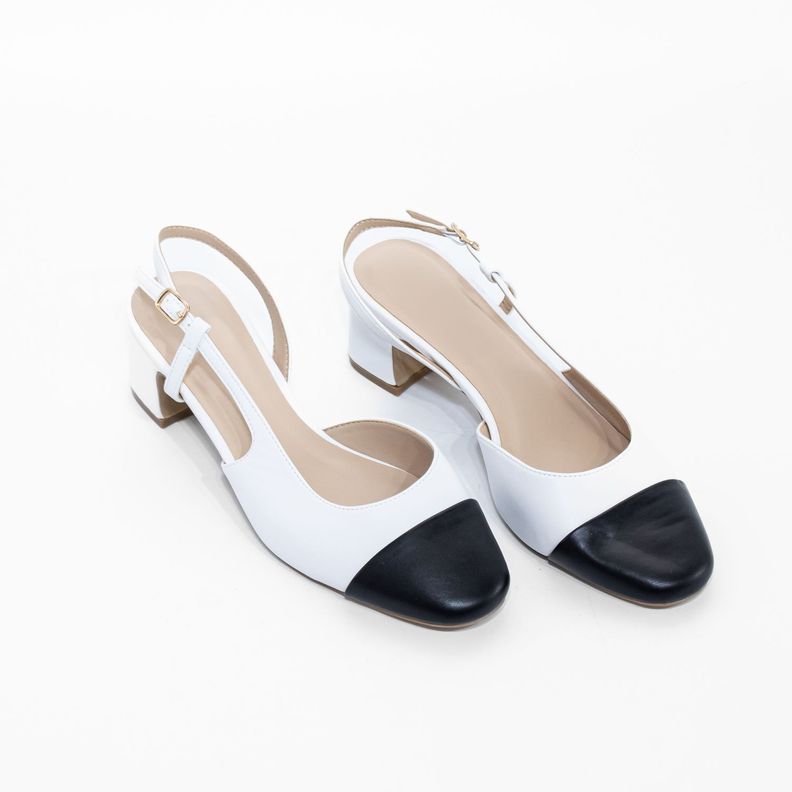 Stiletto Abierto Taco Cuadrado Blanco Mailea-3