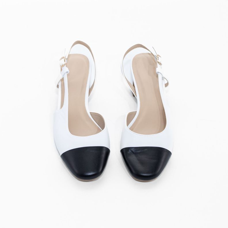 Stiletto Abierto Taco Cuadrado Blanco Mailea-4