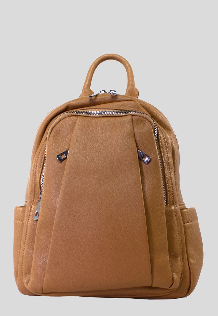 Mochila 2 Cierres Frontales Tostado-0