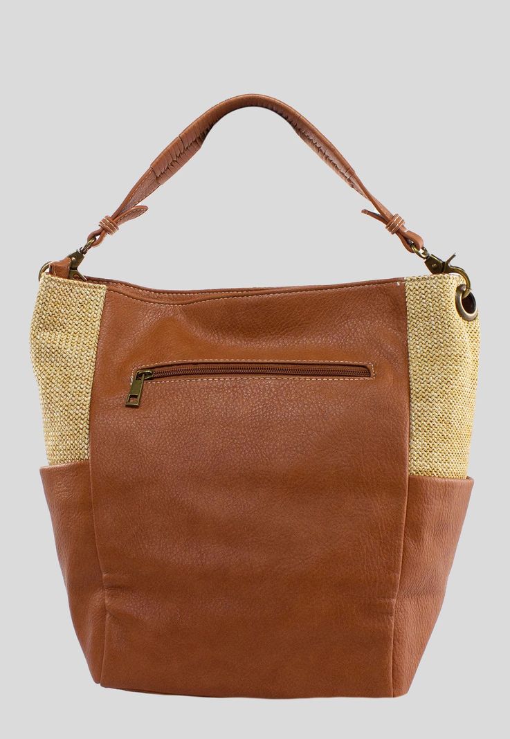Cartera Rafia Base Remaches Tostado-2