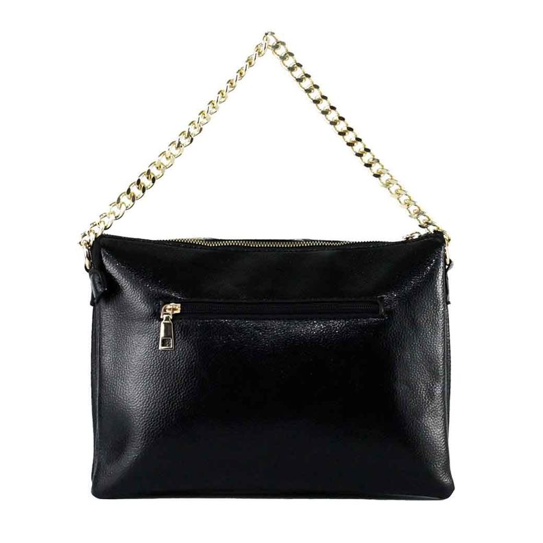 Cartera Ecocuero Metalizado 591  Mujer Negro Mailea-2