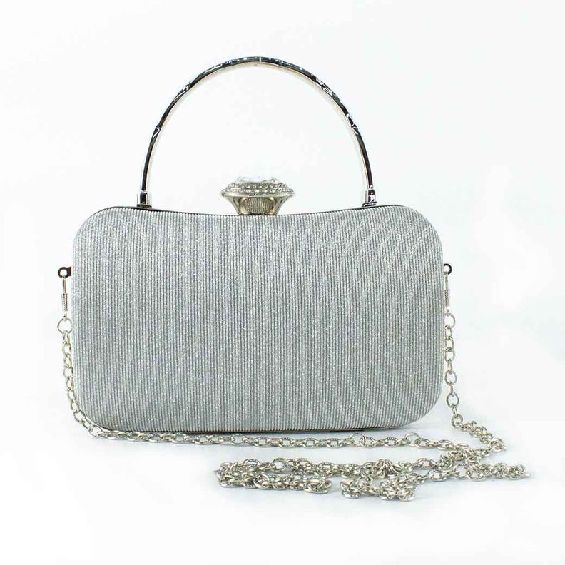 Cartera de Noche 872 Mujer Plateado Mailea-3