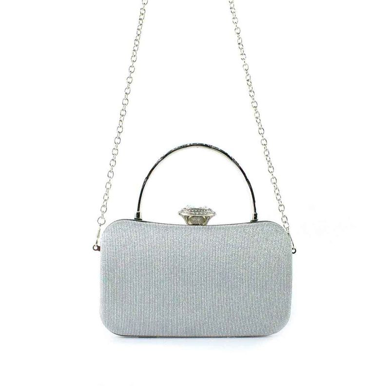 Cartera de Noche 872 Mujer Plateado Mailea-4