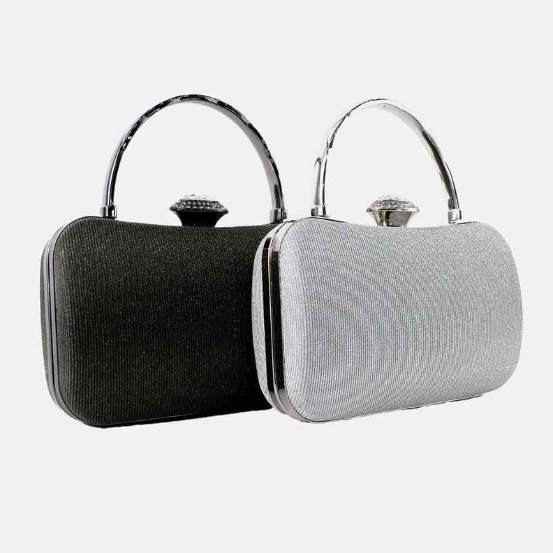 Cartera de Noche 872 Mujer Plateado Mailea-5