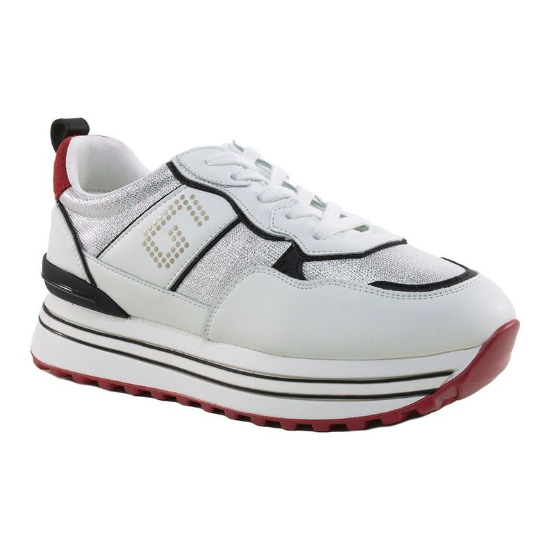 Zapatilla plataforma 3 materiales Blanco