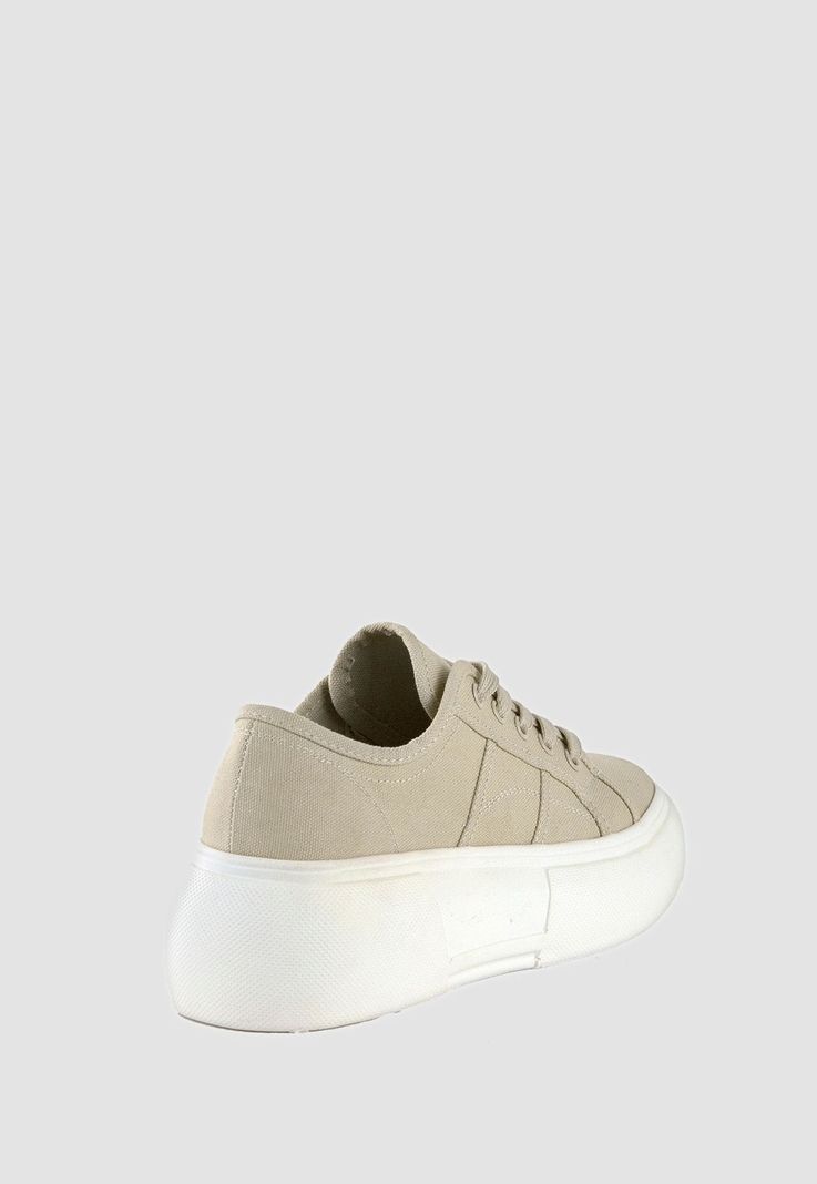 Zapatilla Alta De Lona Beige-2