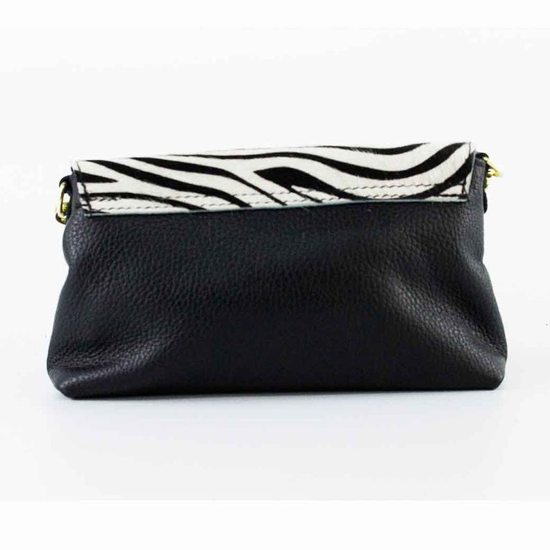 Cartera de Cuero Cerrojo 671 Mujer Cebra Blanco Mailea-2