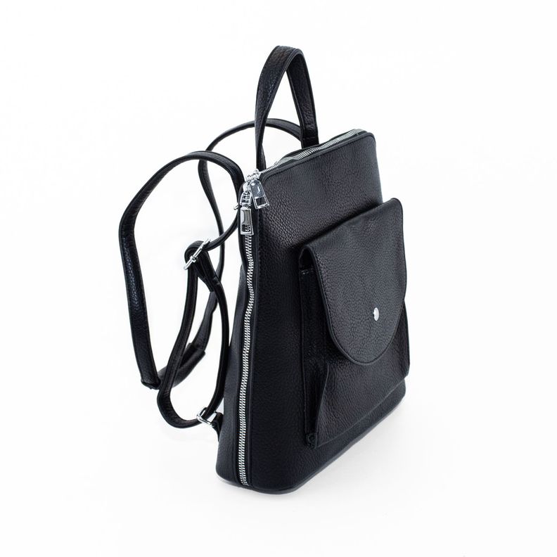 Mochila con Bolsillo Cuadrado Negro-1
