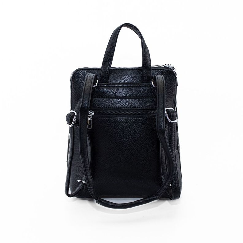 Mochila con Bolsillo Cuadrado Negro-2